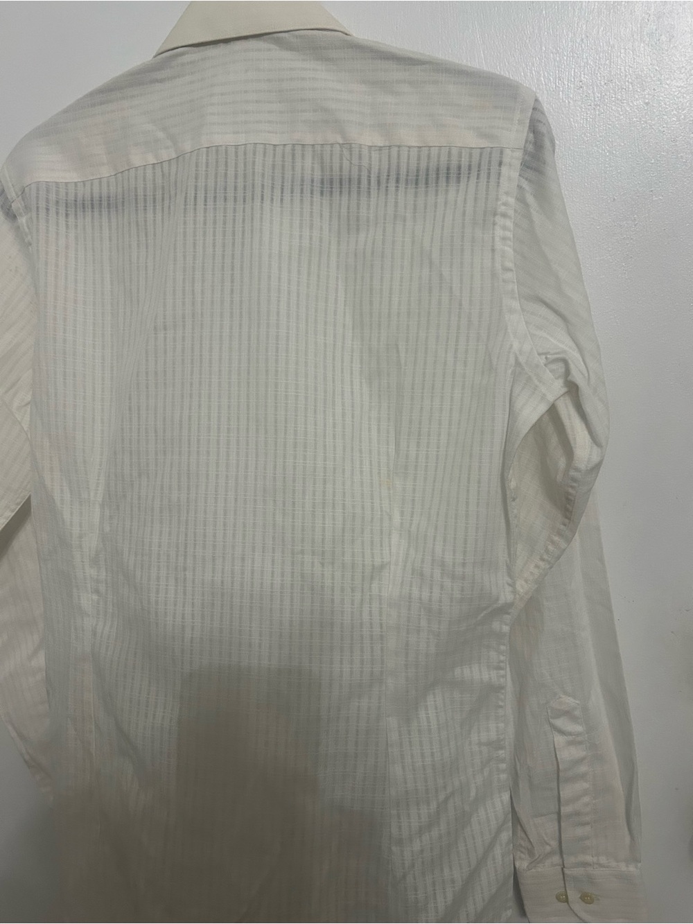 Vintage Yves Saint Laurent Men's Light Cream Dress Shirt - Picture 4 of 5